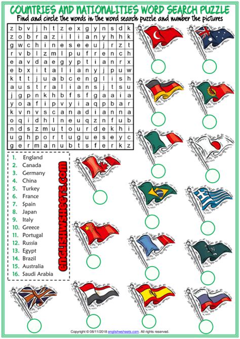 Countries Of The World Word Search Puzzle Print It Free Countries Of