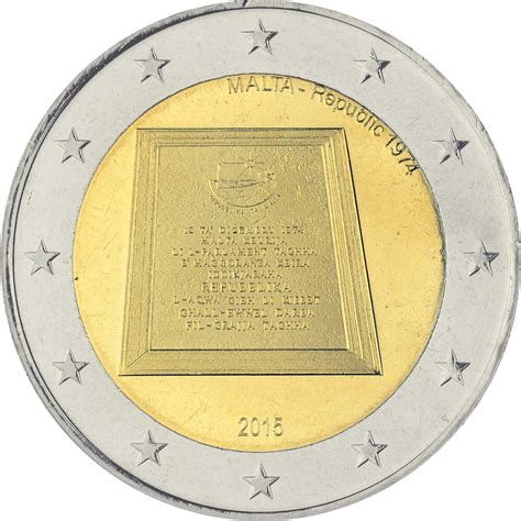 2 Euro Gedenkmünze Malta 2015 bfr Republik 1974