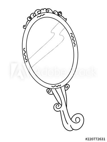 ← printable hand mirror template. "mirror illustration drawing coloring" Stock photo and ...