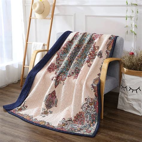 Cotton Quilted Throw Blanket For Bed Couch Sofa 60x78 Inch 5 Patterns