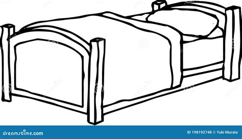 Rough Sketch Of Handwritten Bed Outline Stock Vector Illustration Of