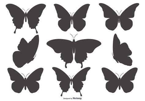 Butterfly Silhouette Shapes Collection 145034 Vector Art At Vecteezy