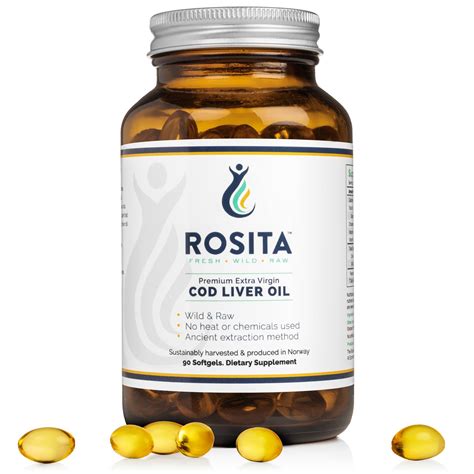 Natural Cod Liver Oil Capsules Fish Oil Softgels Rosita Real Foods