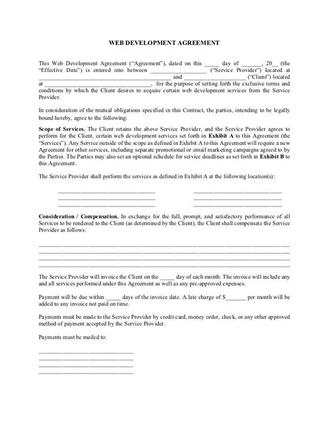 Free Web Development Contract Template
