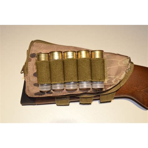 Shotgun Rifle Buttstock Shell Holder And Cheek Rest Tan Hex Acid