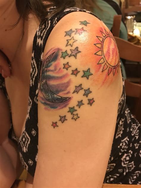 20 Amazing Sun Moon And Stars Sleeve Tattoo Image Ideas