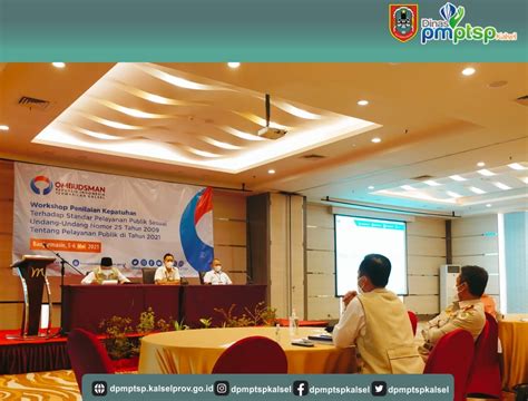 Workshop Penilaian Kepatuhan Standar Pelayanan Publik Tahun 2021 Dinas Pmptsp Prov Kalsel