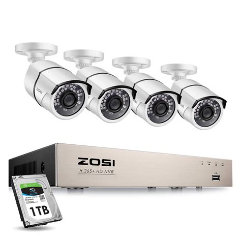 Zosi 8ch H265 5mp Kit Caméra Surveillance Poe Avec 4x Caméra Ip Poe
