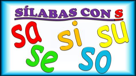 Letra S Silabas Sa Se Si So Su Spanish Literacy And Kindergarten