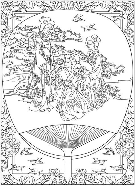 Japanese Fan Coloring Pages