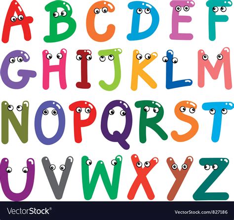 Funny Capital Letters Alphabet Royalty Free Vector Image