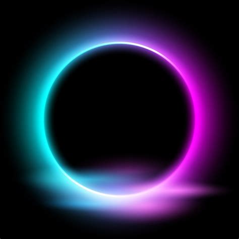 Premium Vector Neon Circle With Light Effect On Black Background