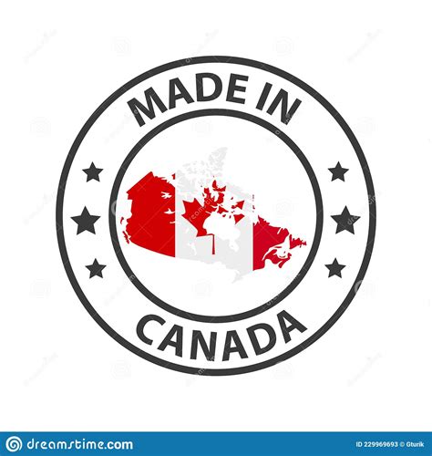 Made In Canada Icon Stamp Sticker Vector Illustration Stock Vector
