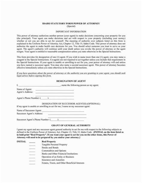Free Fillable Idaho Power Of Attorney Form ⇒ Pdf Templates