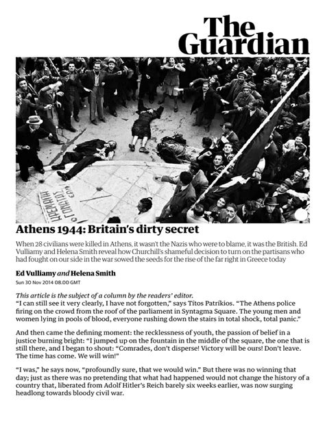 Athens 1944 Britains Dirty Secret World News The Guardian Pdf