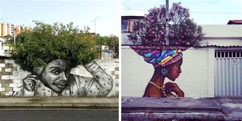15 Amazing Photos Of Street Art Fusing With Nature Bored Raccoon