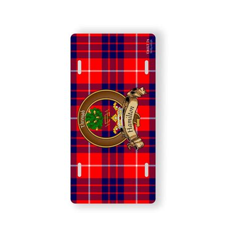 Hamilton Scottish Clan Tartan Crest Novelty Auto Plate Etsy