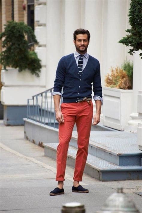 Chino Pants You Can Combination With Shirt For Men Style Red Pants Men Menswear Stylish Men
