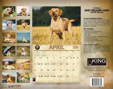2021 Yellow Lab Dog Calendar The King Company Best Calendar For 2021