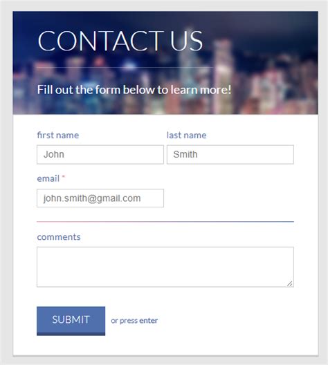 Free Html Css Contact Form Templates Programming Code Examples