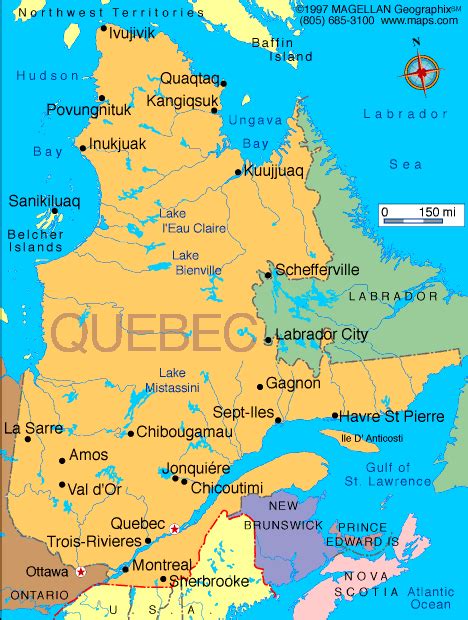 Quebec Canada Map East Canada Quebec