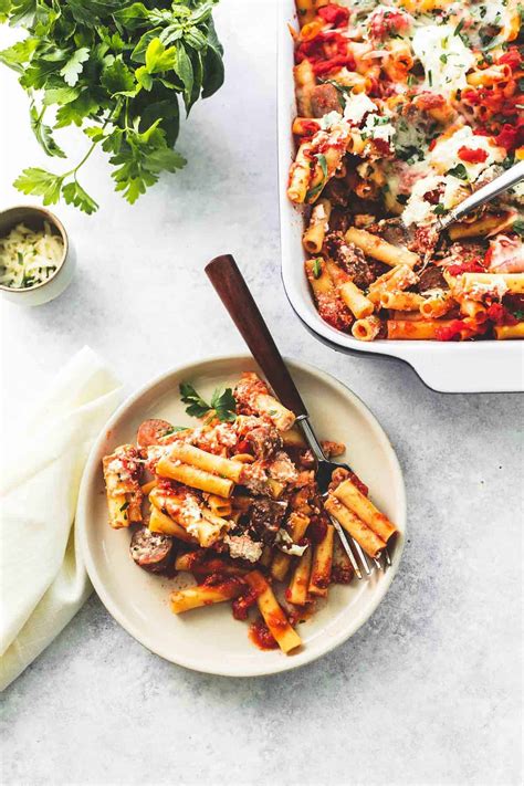 Baked Ziti With Ricotta And Sausage Creme De La Crumb