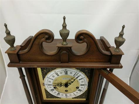 Barwick Western Triple Chime Pillar Scroll Mantle Clock Howard Miller