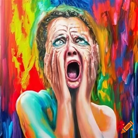 Surreal Painting Of The Scream Made Of Gummy Candy On Craiyon