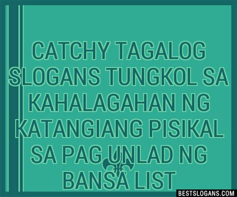 Catchy Tagalog Tungkol Sa Kahalagahan Ng Katangiang Pisikal Sa Pag