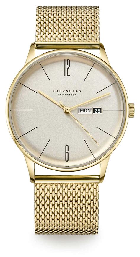 Sternglas Berlin 38mm Cream Dial Gold Milanese Stainless Steel