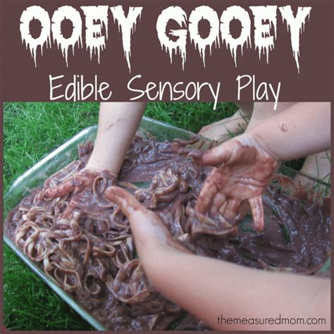 Edible Sensory Play Ooey Gooey Worms The Measured Mom