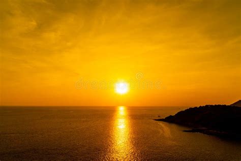 Beautiful Twilight Sunset Sky With Sea And Ocean Stock Photo Image Of