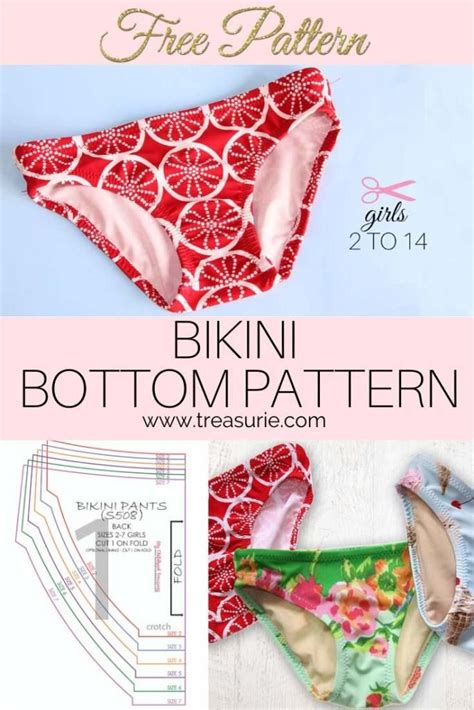 DIY Bikini FREE Bikini Bottom Pattern For Girls Bikini Diy Bikini Sewing Swimsuit Pattern