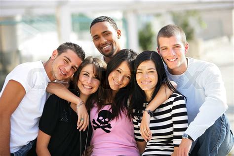 Young Group Of Friends Hanging Out In The City Stock Image Colourbox