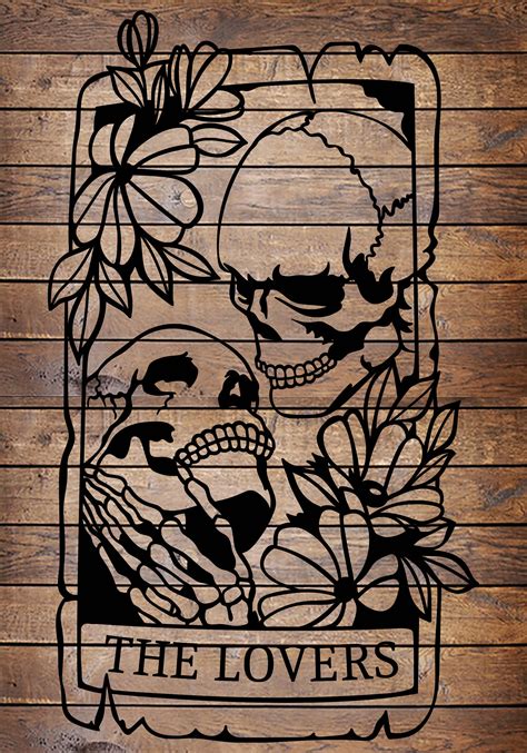Svgpng Tarot Card The Lovers Cool Tattoo Horror Stencil For Cricut