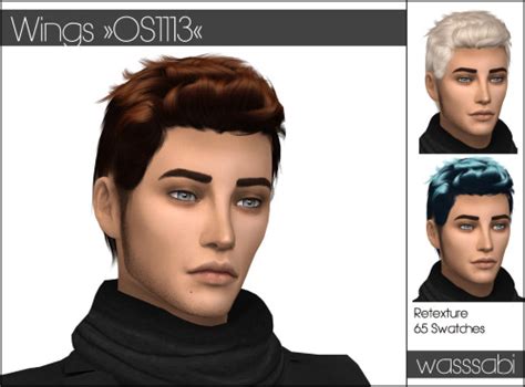 Wasssabi Sims Wings Os 1113 Hair Retextured Sims 4 Hairs