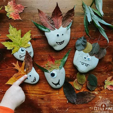 Here Is An Easy Leafy Monster Rock Craft Idea For Halloween This Is A