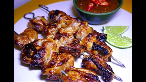 How to make satay sauce. Indonesian Chicken Satay with Peanut Sauce - Sate Ayam - YouTube