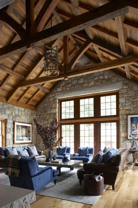 Filter by ceiling type and for room to get inspiration for exactly what you're this is an elegant living room that has a high cathedral ceiling made of wood and has exposed dark wooden that fits well with the dark wooden. 35 Best Rustic Living Room Ideas - Rustic Decor for Living ...