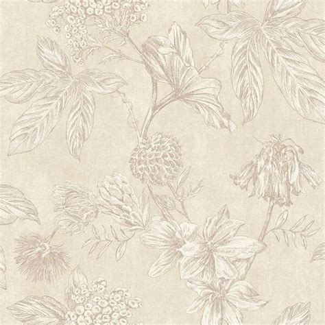 Arthouse Botanic Floral Textured Metallic Nude Wallpaper Homebase