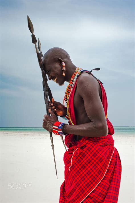 Portrait Of A Maasai Warrior Portrait Of A Maasai Warrior In Africa