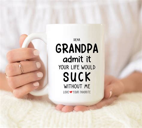Dear Grandpa Mug T From Granddaughter T From Grandson Etsy