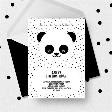 Panda Birthday Invitations Printable Printable Word Searches