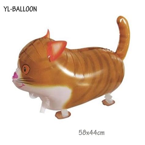 10pcslot 2016 Walking Cat Helium Aluminum Foil Balloonsinflatable