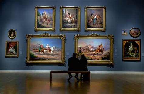 Free Images People Bench Museum Couple Painting Paintings