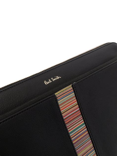 Paul Smith Artist Stripe Leather Clutch Bag Farfetch
