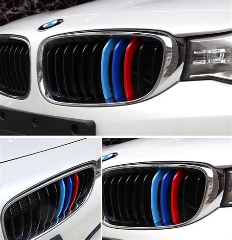 Bmw Stripes M Coloured Grille Snap On Overlays For X3 To X6 Bmw