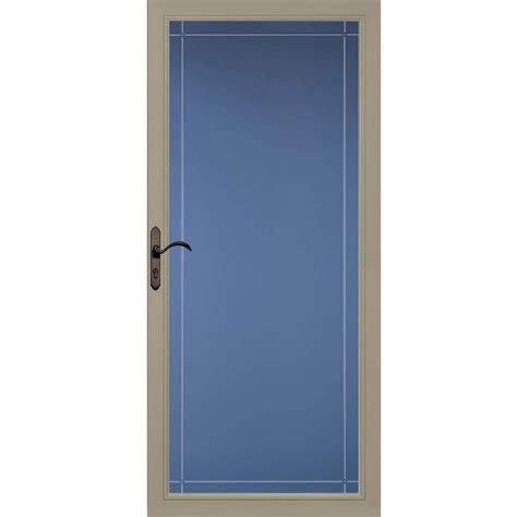 Pella Select 36 In X 81 In Putty Full View Aluminum Storm Door In Brown