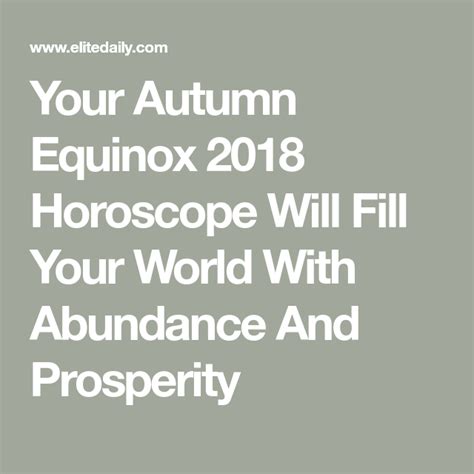 Your Autumn Equinox Horoscope Is Here To Bring Clarity To The New