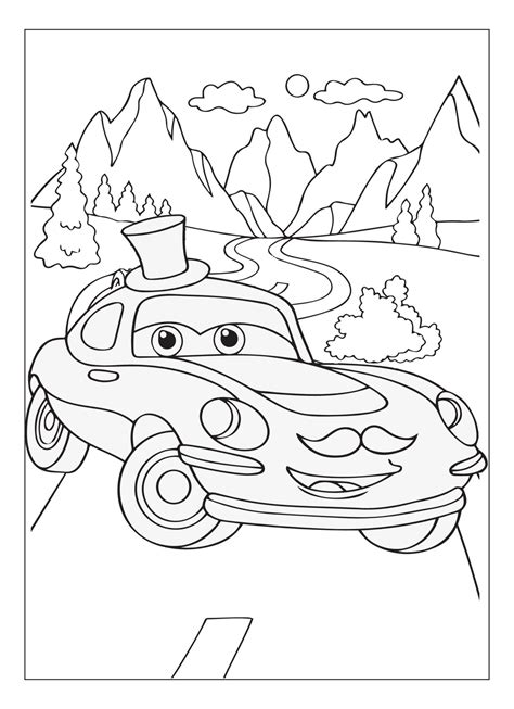 Happy And Funny Cartoon Car Coloring Page For Car Lover Kids 14662780